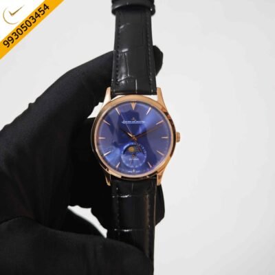 Jaeger-LeCoultre Master Control Moon Phase Rose Gold Blue Dial Swiss Automatic Watch