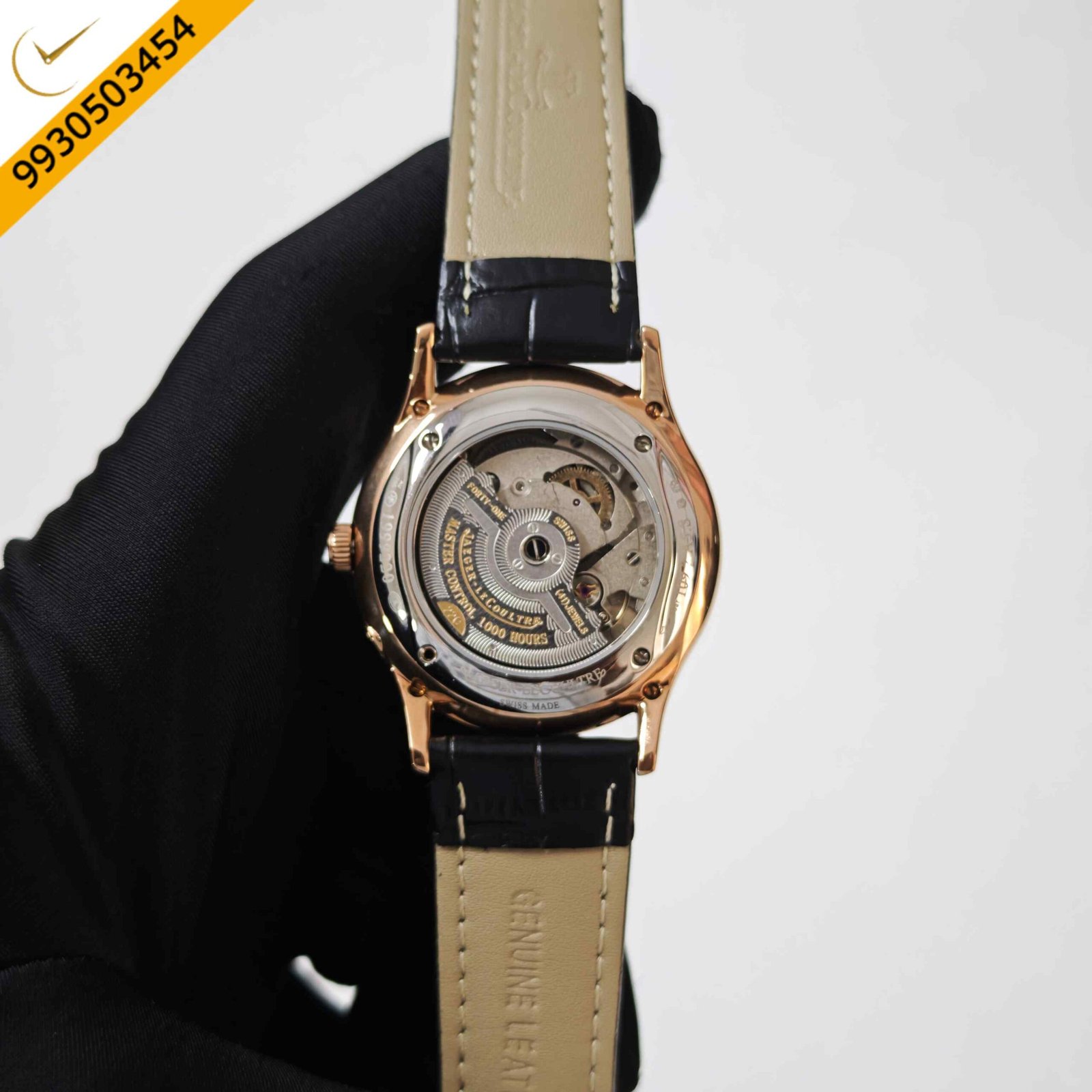 Jaeger-LeCoultre Master Control Moon Phase Rose Gold Blue Dial Swiss Automatic Watch - Image 4