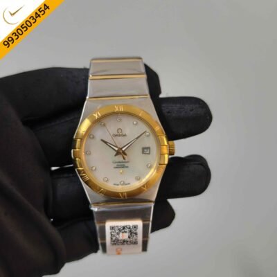 Omega Constellation Co-Axial Dual Tone White Dial Diamond Marker Swiss Automatic Watch