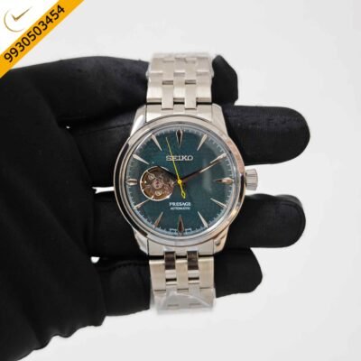 Seiko Presage Open Heart Steel Green Dial Swiss Automatic Watch
