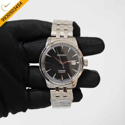 Seiko Presage Steel Black Dial Swiss Automatic Watch