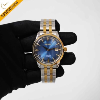 Seiko Presage Steel Gold Blue Dial Dual Tone Swiss Automatic Watch