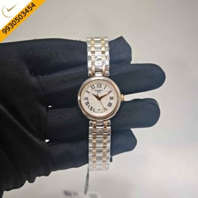 Tissot Bellissima Roman Marker Rose Gold Dual Tone White Dail Swiss Quartz Watch