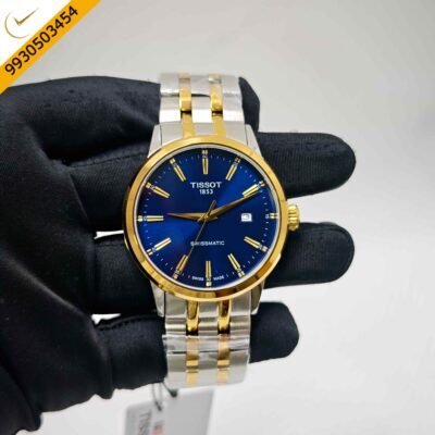Tissot Classic Dream Swissmatic Steel Gold Blue Dial Dual Tone Swiss Automatic Watch