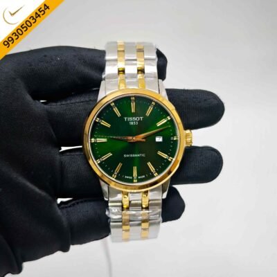Tissot Classic Dream Swissmatic Steel Gold Green Dial Dual Tone Swiss Automatic Watch