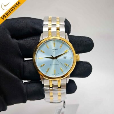 Tissot Classic Dream Swissmatic Steel Gold Light Blue Dial Dual Tone Swiss Automatic Watch