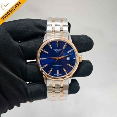 Tissot Classic Dream Swissmatic Steel Rose Gold Blue Dial Dual Tone Swiss Automatic Watch