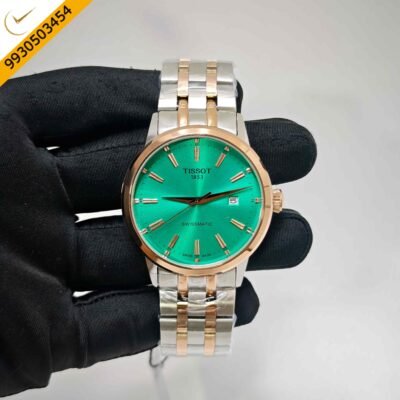 Tissot Classic Dream Swissmatic Steel Rose Gold Light Green Dial Dual Tone Swiss Automatic Watch
