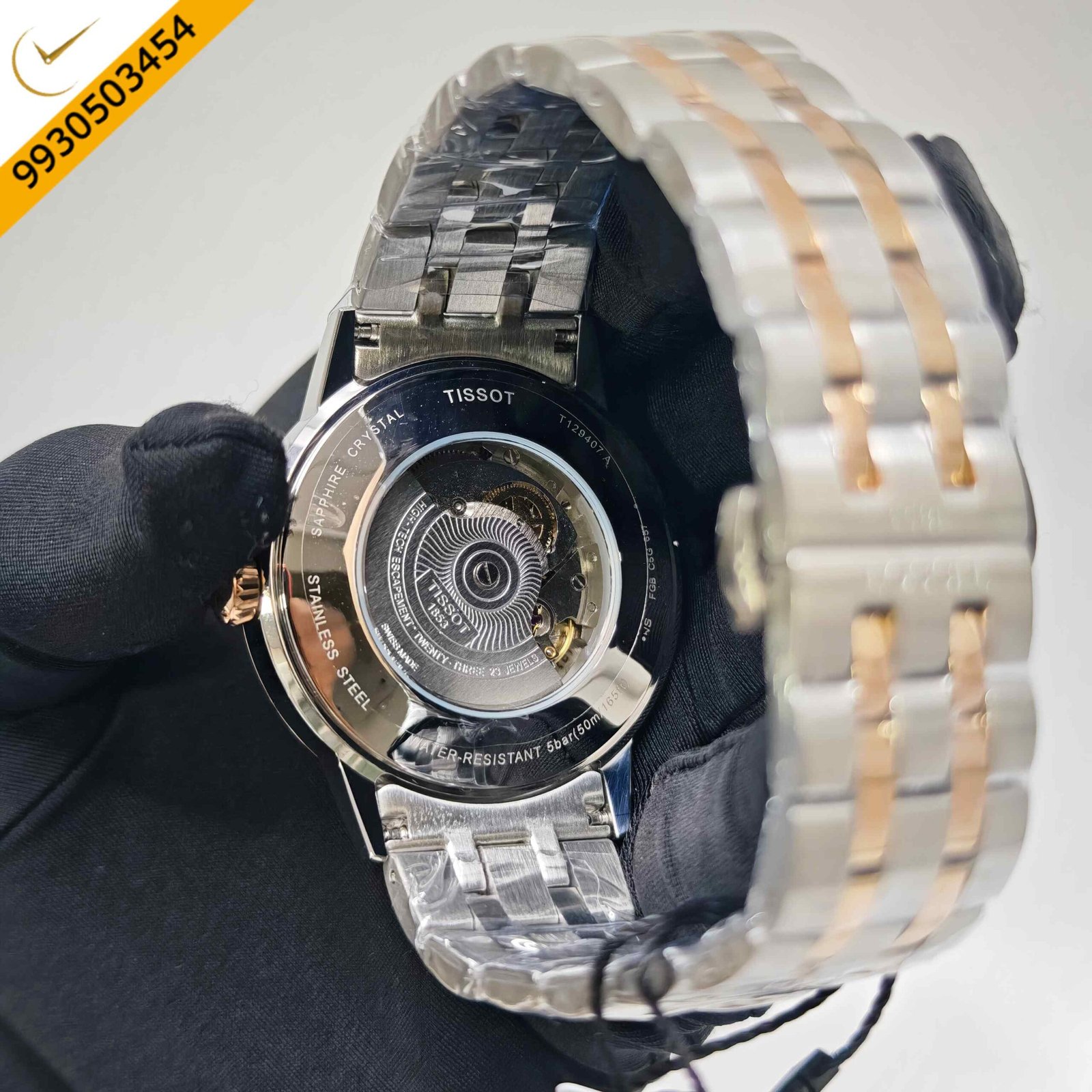 Tissot Classic Dream Swissmatic Steel Rose Gold White Dial Dual Tone Swiss Automatic Watch - Image 2