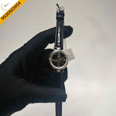 Tissot Desir Steel Balck Dial With Black Leather Strap Swiss Quartz Watch