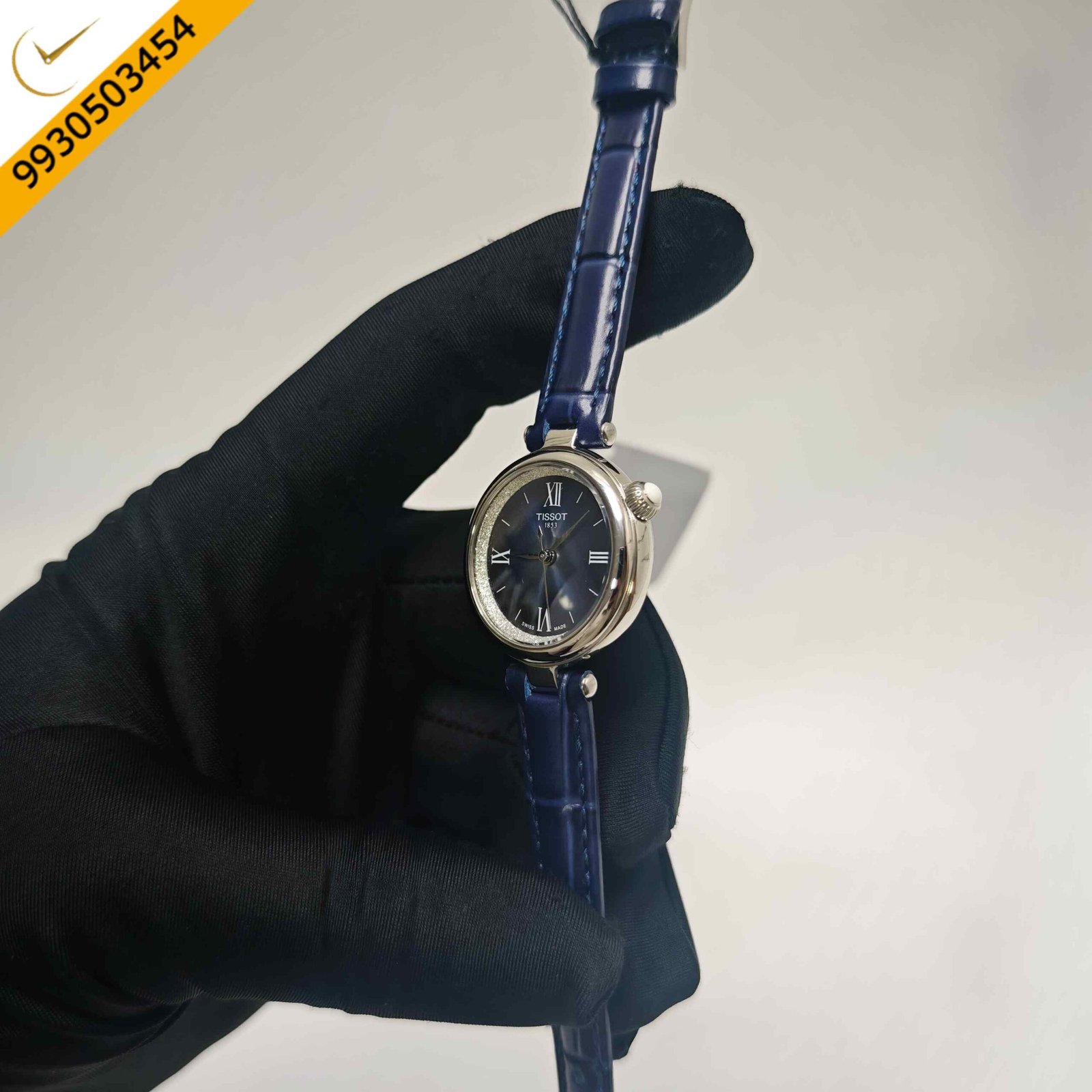 Tissot Desir Steel Balck Dial With Blue Leather Strap Swiss Quartz Watch - Image 2