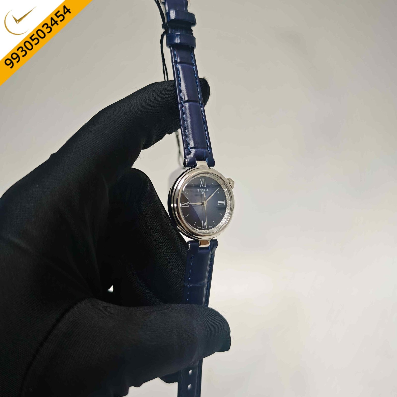 Tissot Desir Steel Balck Dial With Blue Leather Strap Swiss Quartz Watch - Image 3