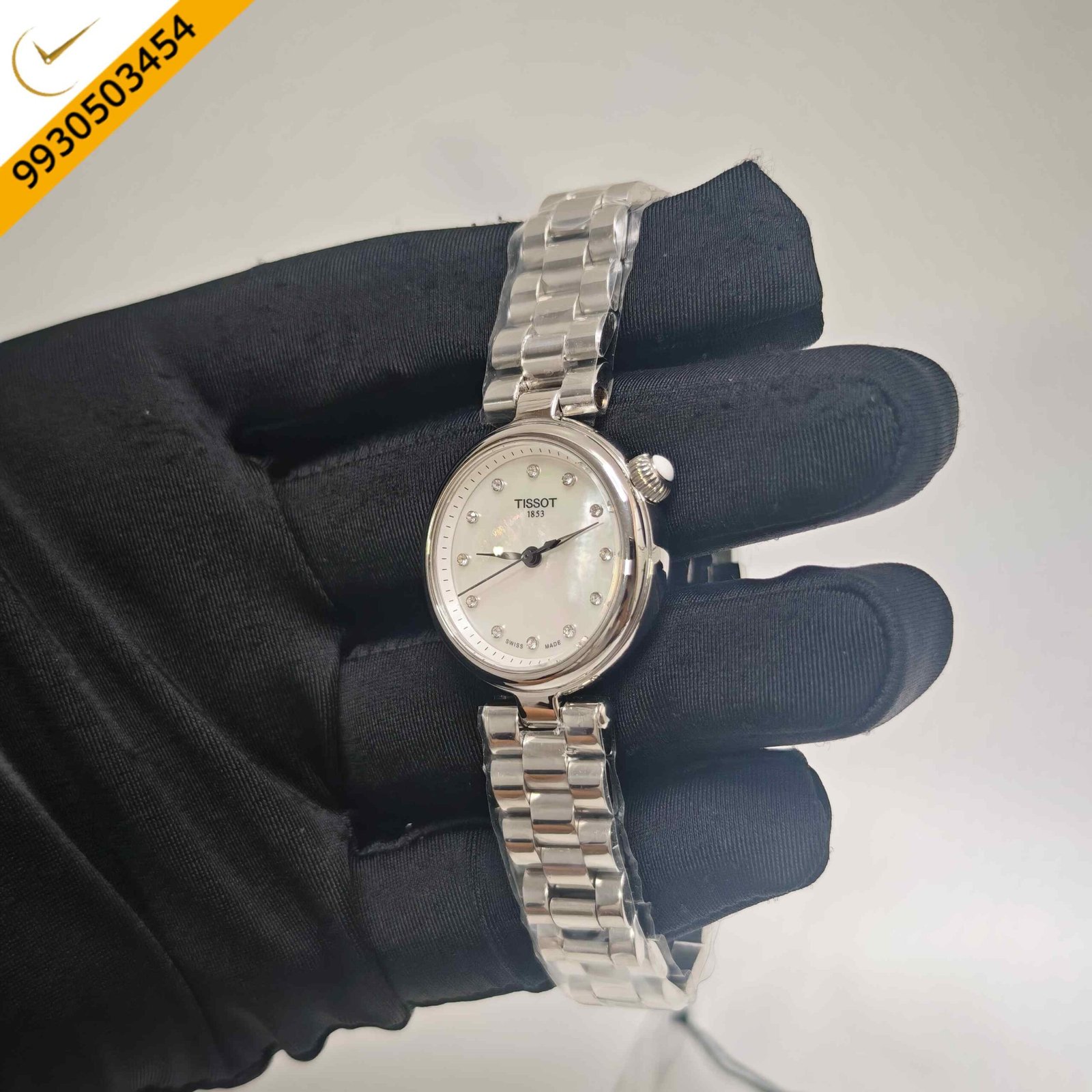 Tissot Desir Steel White Mother-of-Pearl Dial Daimond marker Swiss Quartz Watch - Image 2