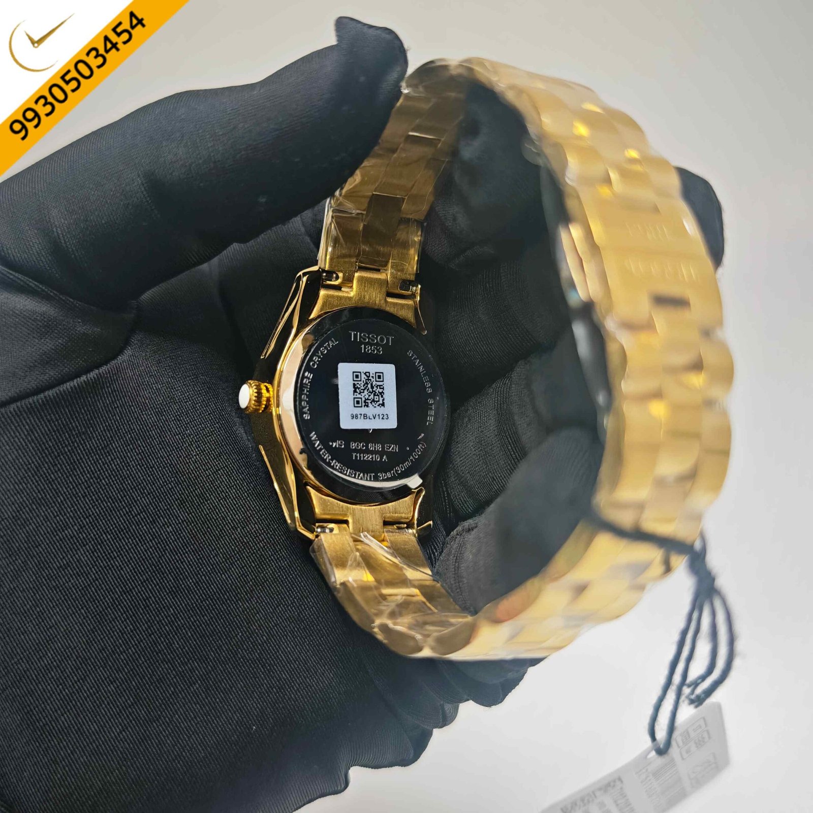 Tissot T Wave Golden White Mother of Pearl Dial Steel Strap Swiss Quartz Watch - Image 4