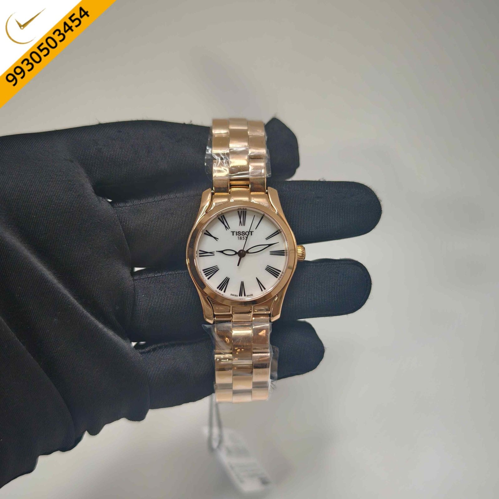 Tissot T-Wave Rose Gold White Mother of Pearl Dial Swiss Quartz Watch