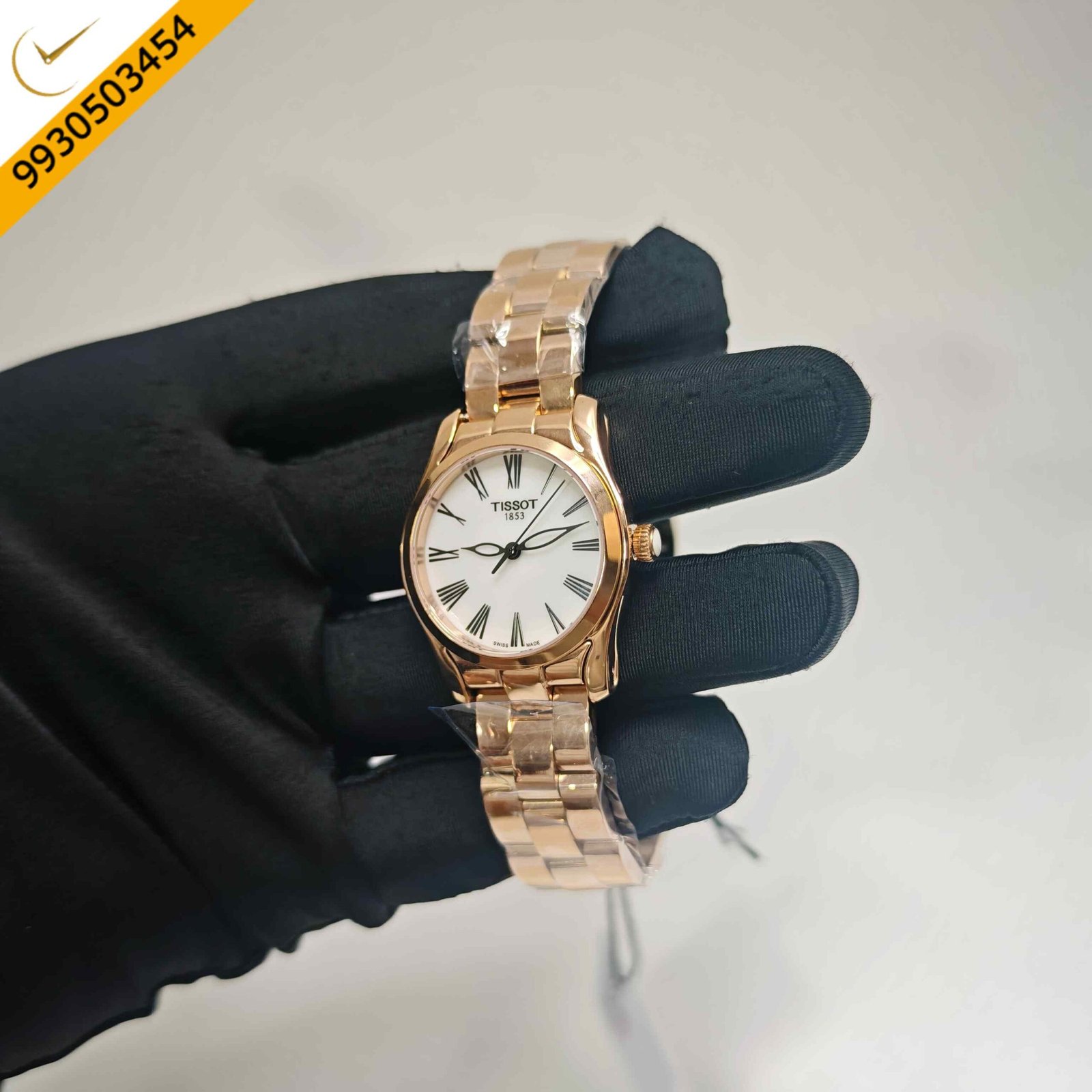 Tissot T-Wave Rose Gold White Mother of Pearl Dial Swiss Quartz Watch - Image 2