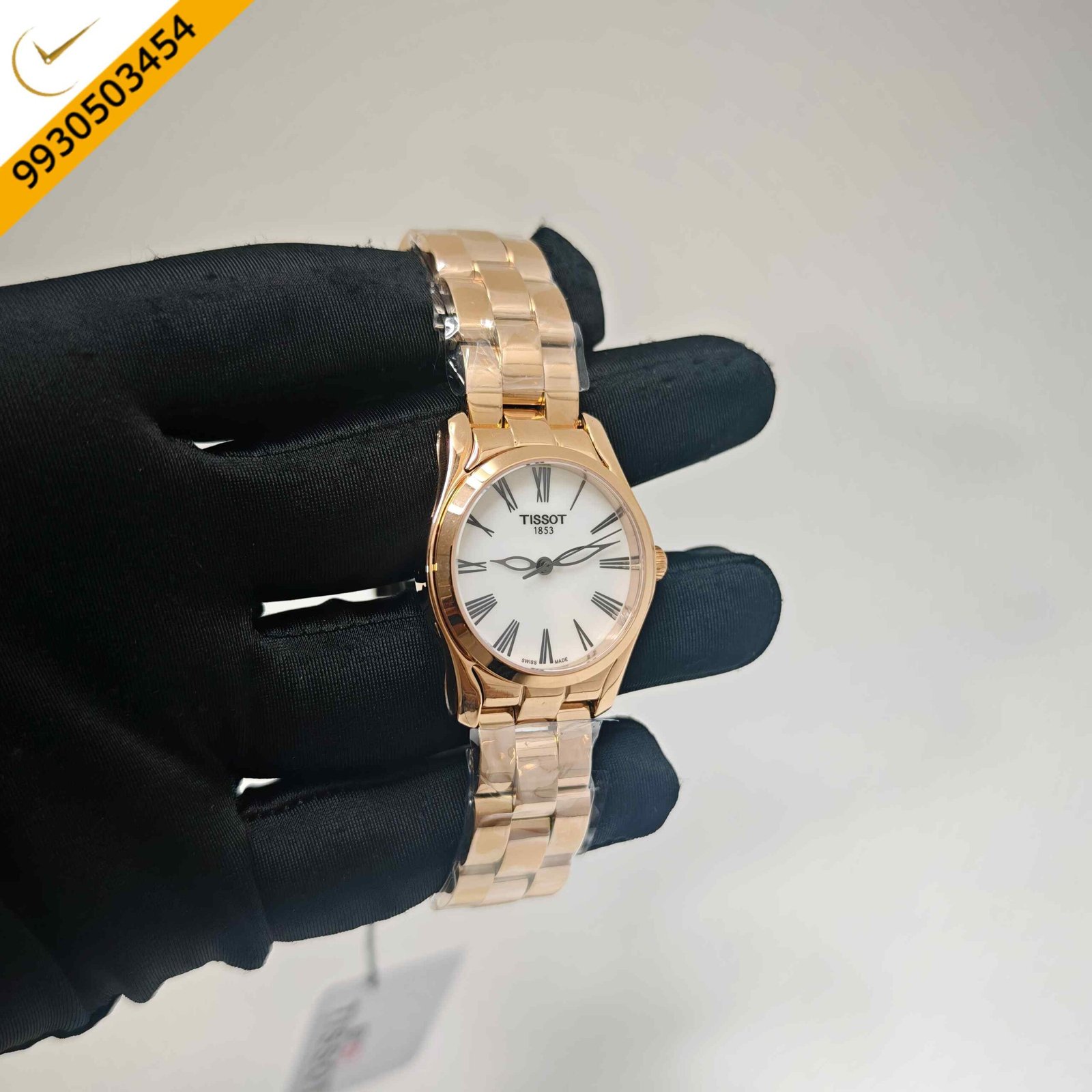 Tissot T-Wave Rose Gold White Mother of Pearl Dial Swiss Quartz Watch - Image 3