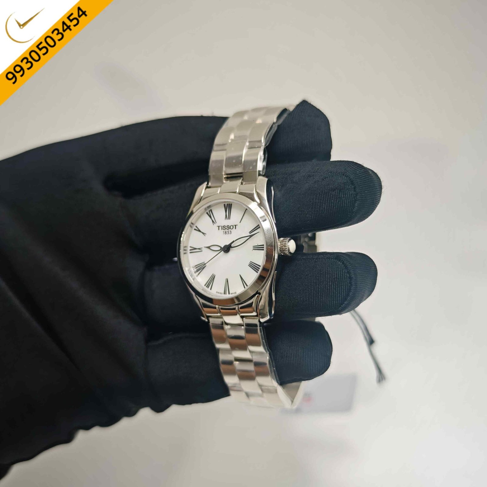 Tissot T-Wave Steel White Mother of Pearl Dial Steel Strap Swiss Quartz Watch - Image 2