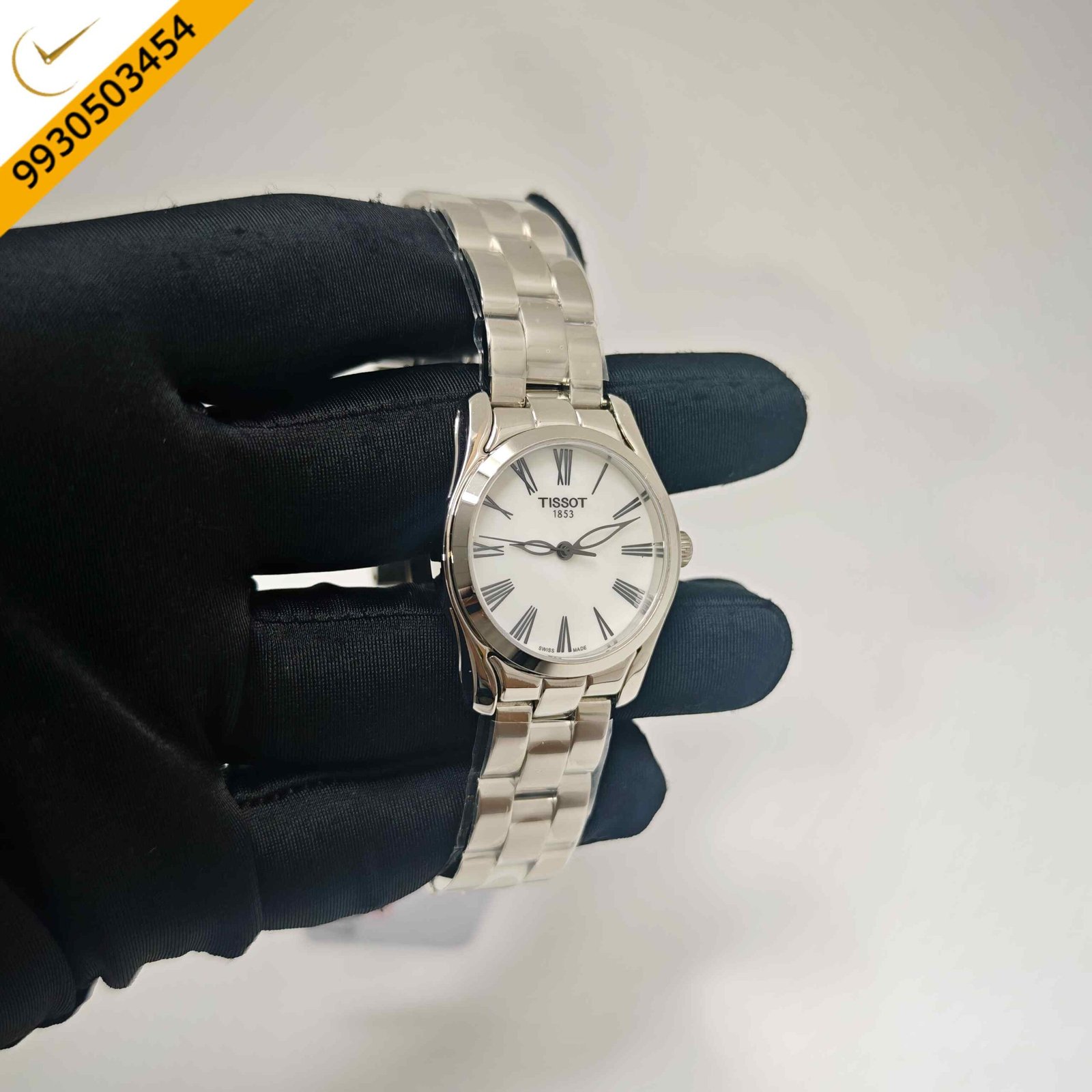 Tissot T-Wave Steel White Mother of Pearl Dial Steel Strap Swiss Quartz Watch - Image 3