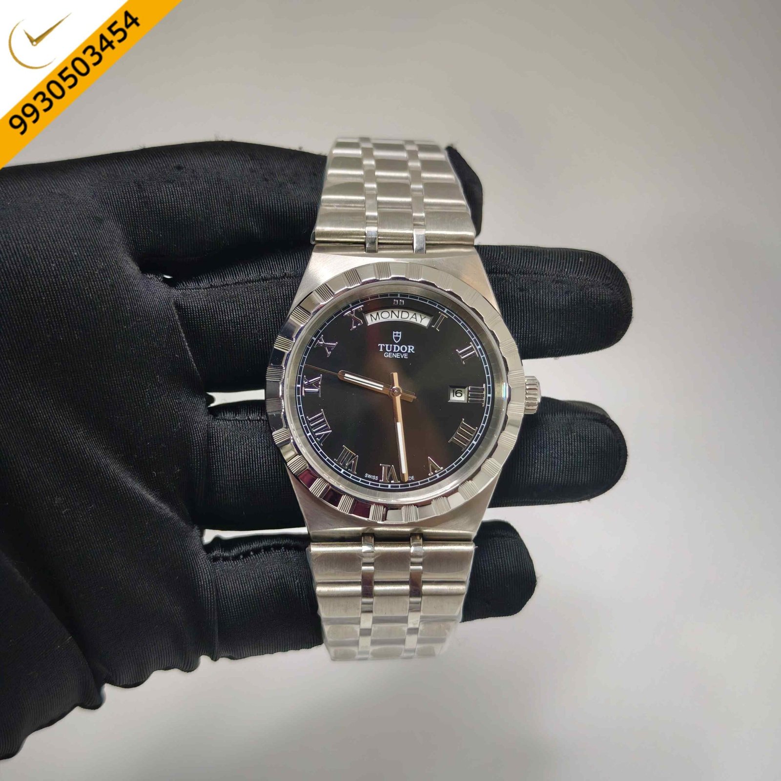 Tudor Royal Day-Date Steel Black Dial Swiss Automatic Watch