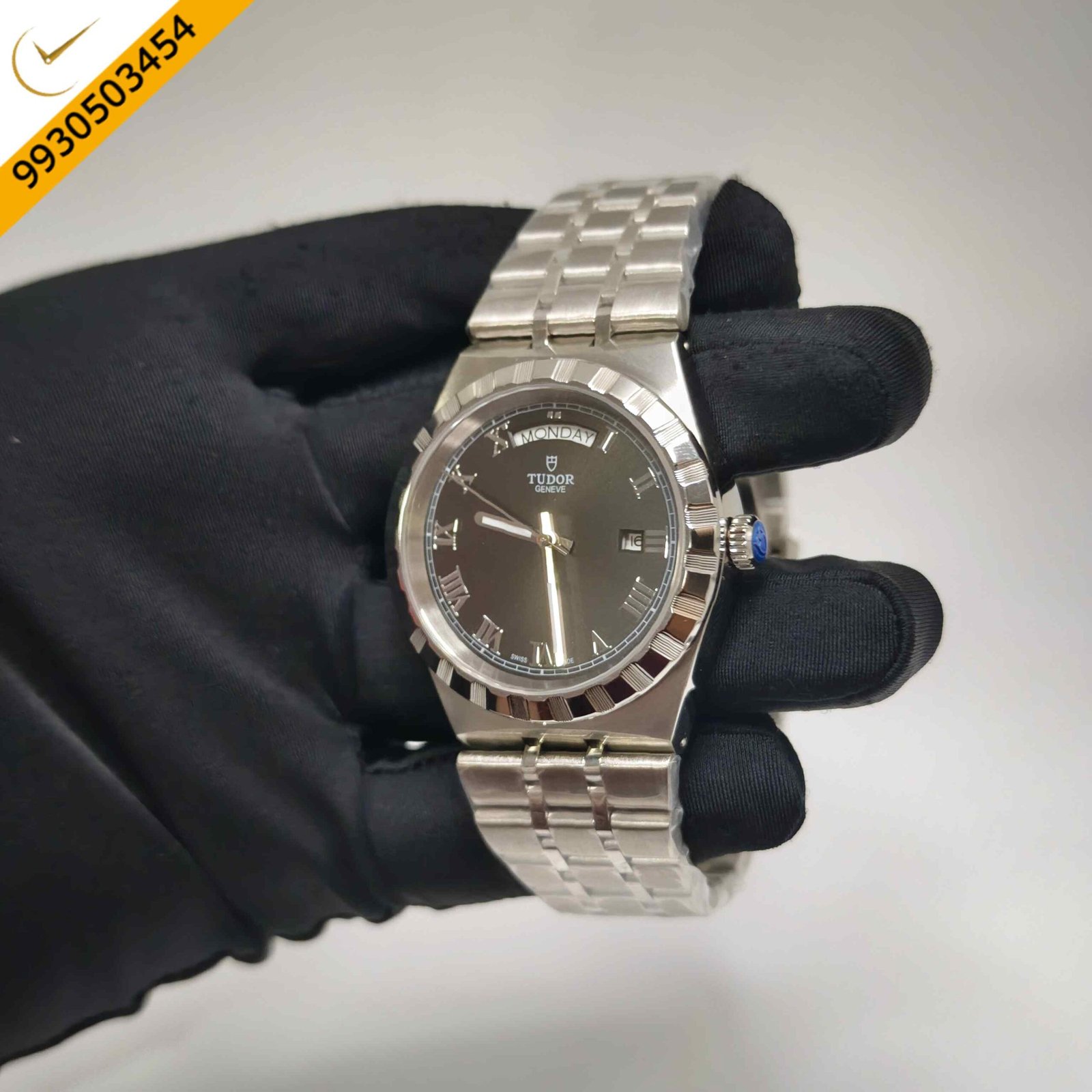 Tudor Royal Day-Date Steel Black Dial Swiss Automatic Watch - Image 2
