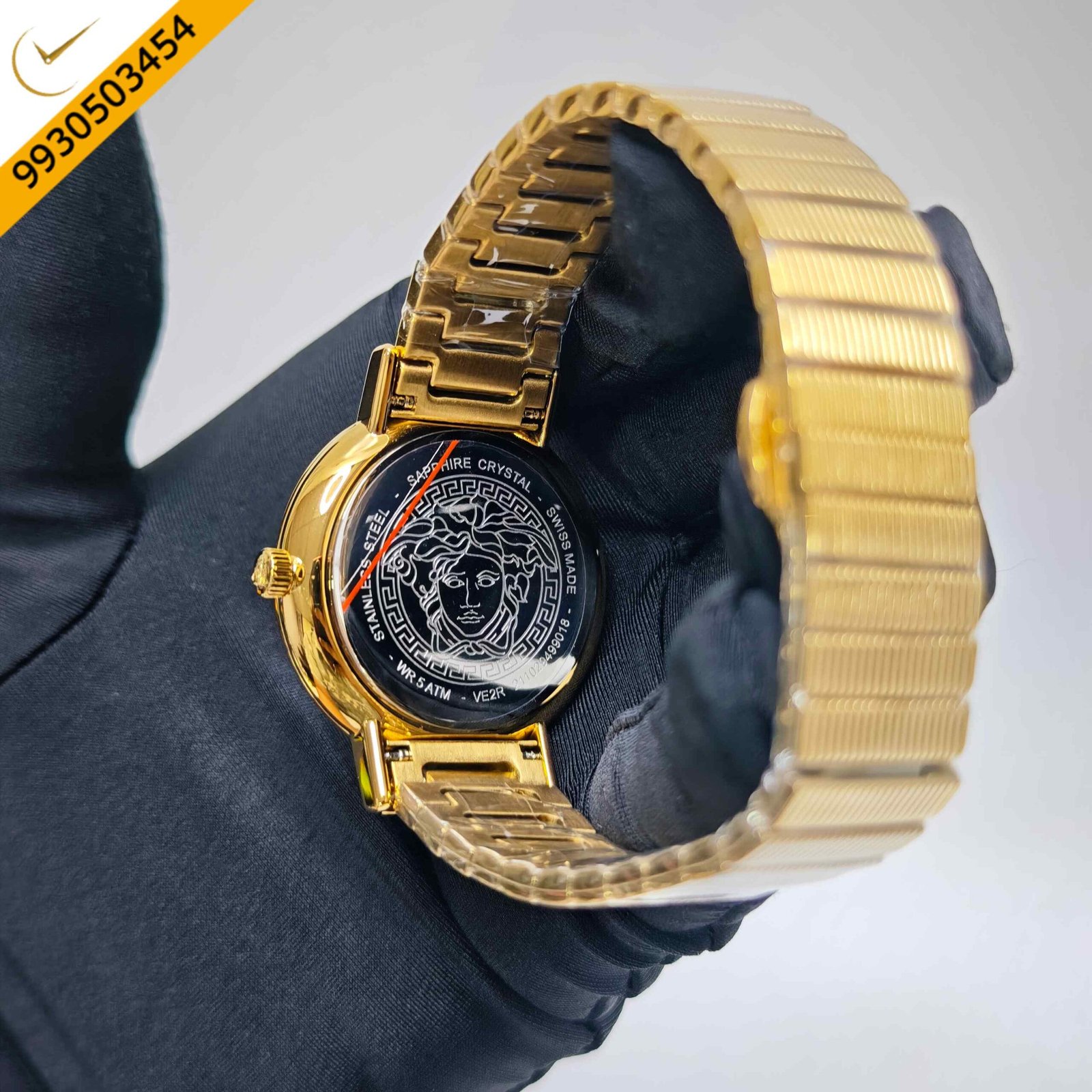 Versace Greca Chic Gold Black Dial Swiss Quartz Watch - Image 2