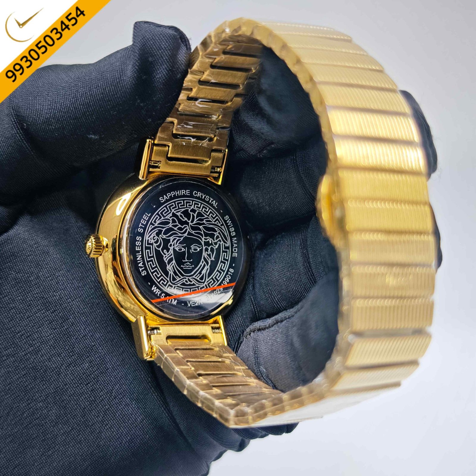 Versace Greca Chic Gold Blue Dial Swiss Quartz Watch - Image 2