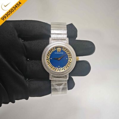 Versace Greca Chic Steel Blue Dial Swiss Quartz Watch
