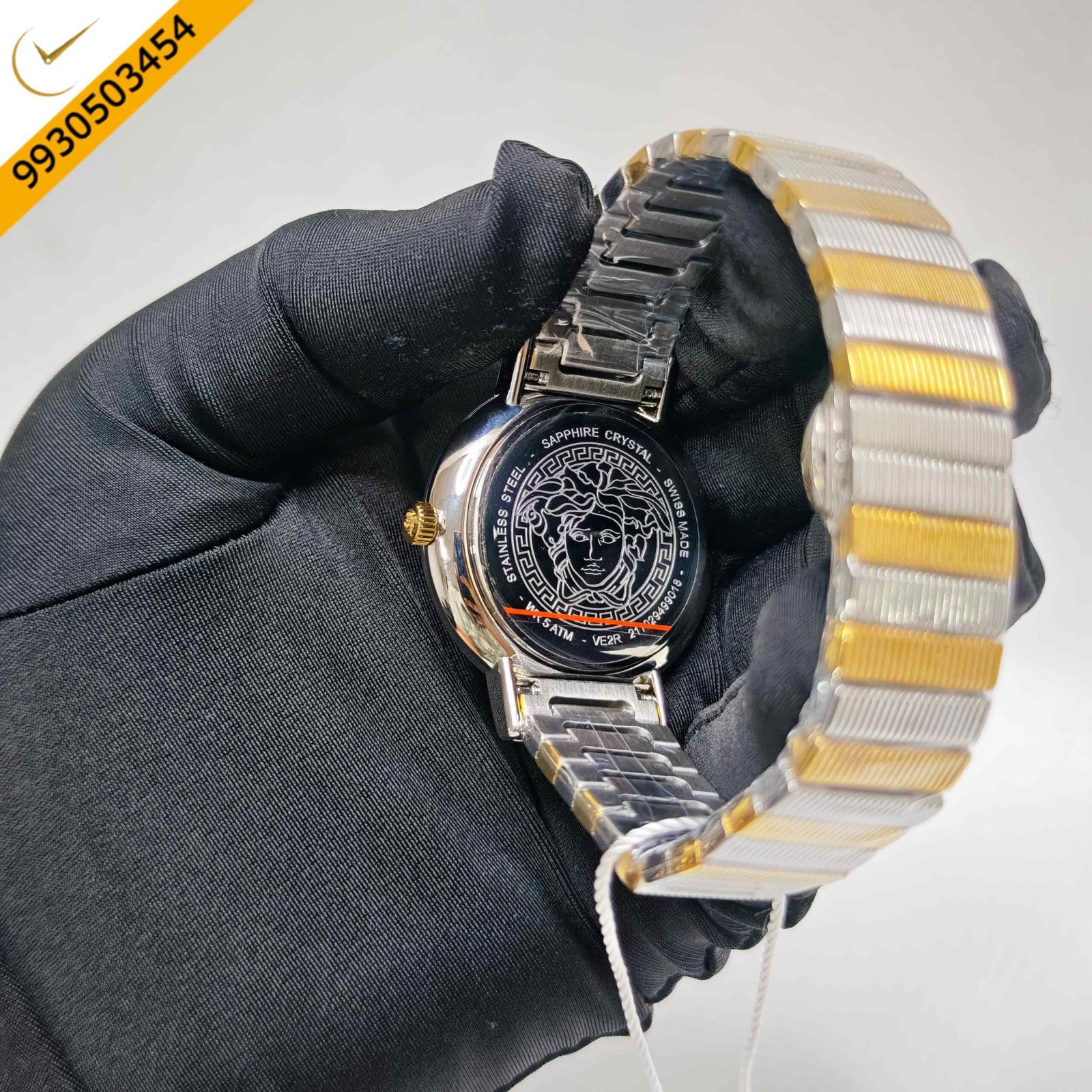 Versace Greca Chic Steel Green Dial Dual Tone Swiss Quartz Watch - Image 2
