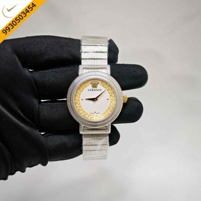 Versace Greca Chic Steel White Dial Swiss Quartz Watch