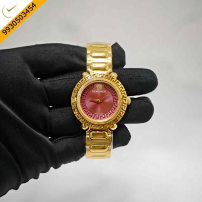 Versace Greca Twist Gold Red Dial Swiss Quartz Watch