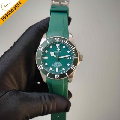 Tudor Pelagos Steel Full Green Dial Rubber Strap Swiss Automatic Watch