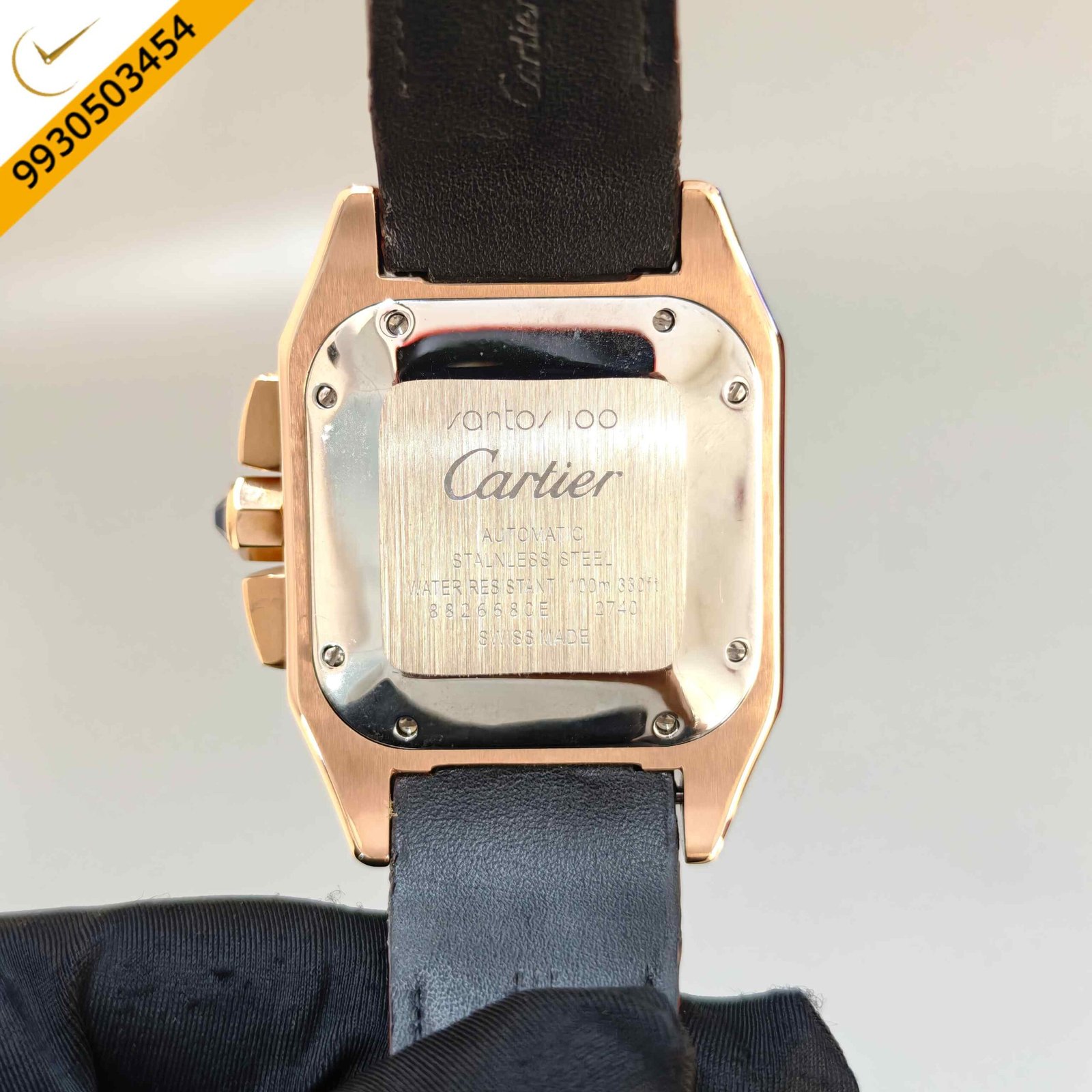 Cartier Santos 100 XL Chronograph Rose Gold White Dial Swiss Automatic Watch - Image 2