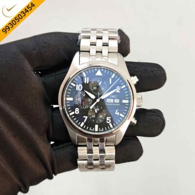 IWC Pilot Chronograph Steel Black Dial Swiss Automatic Watch