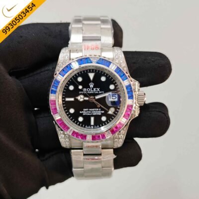 Rolex GMT-Master II Steel Diamond Bazel Black Dial Swiss Automatic Watch