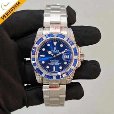 Rolex Submariner Steel Diamond Bazel Full Blue Dial Swiss Automatic Watch