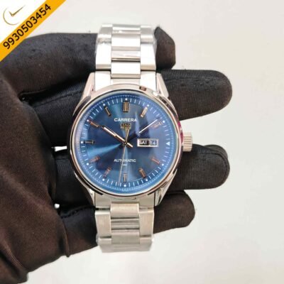 TAG Heuer Carrera Day-Date Steel Blue Dial Swiss Automatic Watch