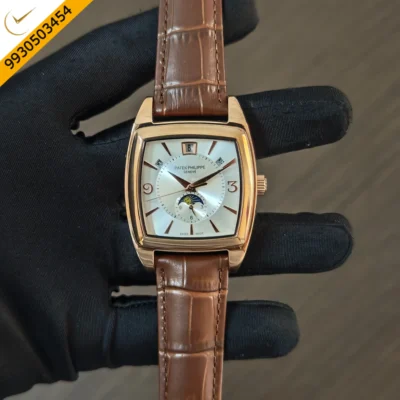 Patek Philippe Gondolo Annual Calendar Rose Gold Silver Dial Swiss Automatic Watch