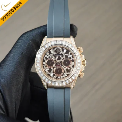 Rolex Cosmograph Daytona Eye of the Tiger Rose Gold Diamond Dial Swiss Automatic Watch