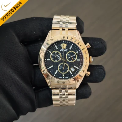Versace Chrono Master Full Rose Gold White Dial Swiss Quartz Watch