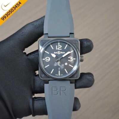 Bell & Ross BR 03-92 S Steel Black Coated Full Black Rubber Strap Swiss Quartz watch