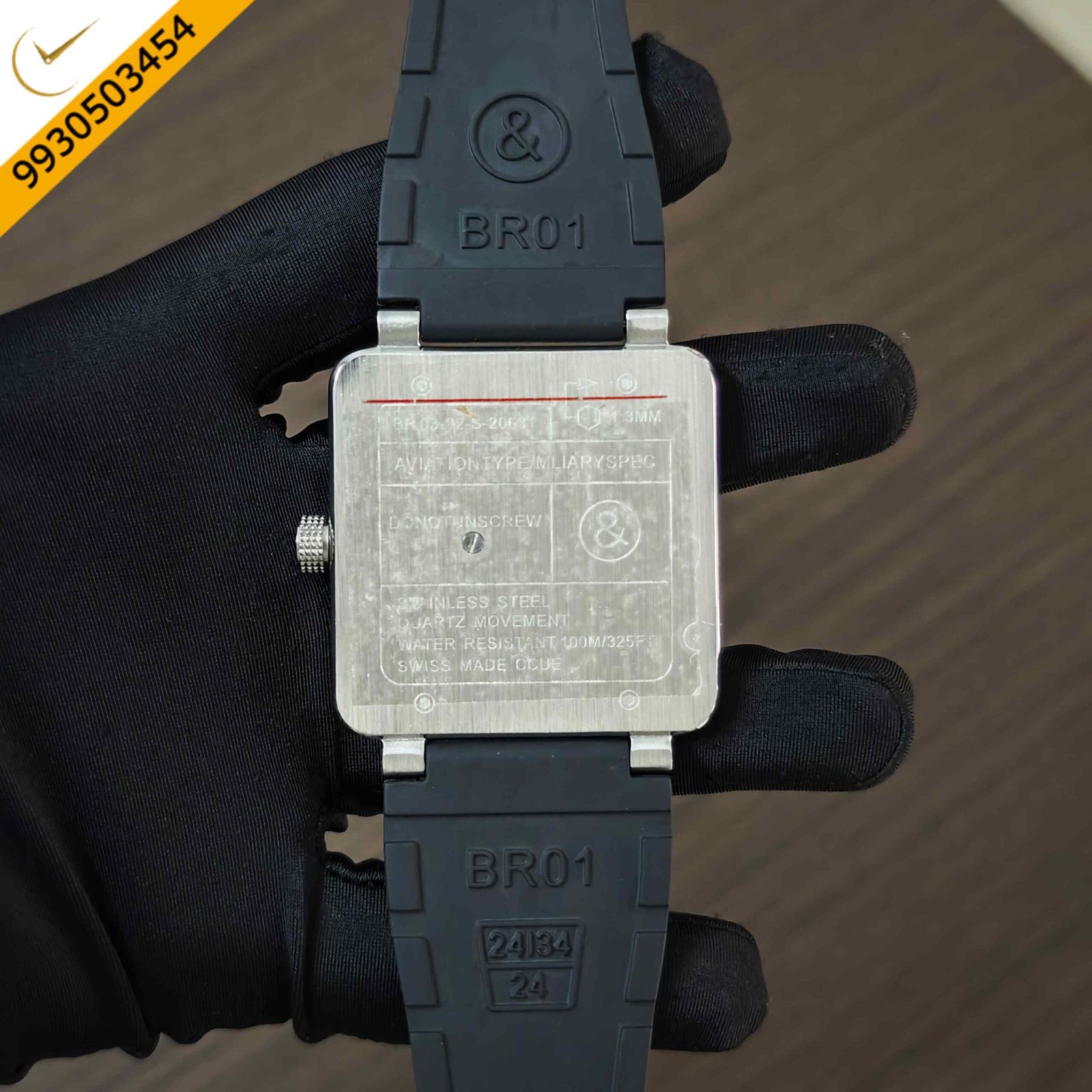 Bell & Ross BR 03-92 S Steel Full Black Yellow Marker Rubber Strap Swiss Quartz watch - Image 2