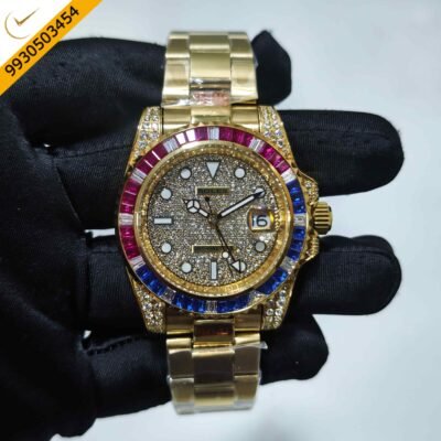 Rolex GMT-Master II Golden Full Diamond Dial Swiss Automatic Watch