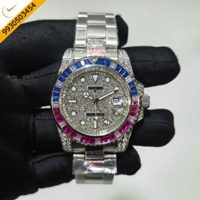 Rolex GMT-Master II Steel Full Diamond Dial Swiss Automatic Watch