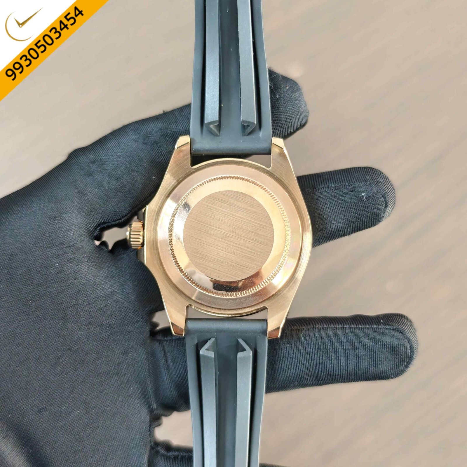 Rolex Oyster Perpetual Yacht-Master Rose Gold Black Dial Rubber Strap Swiss Automatic Watch - Image 3