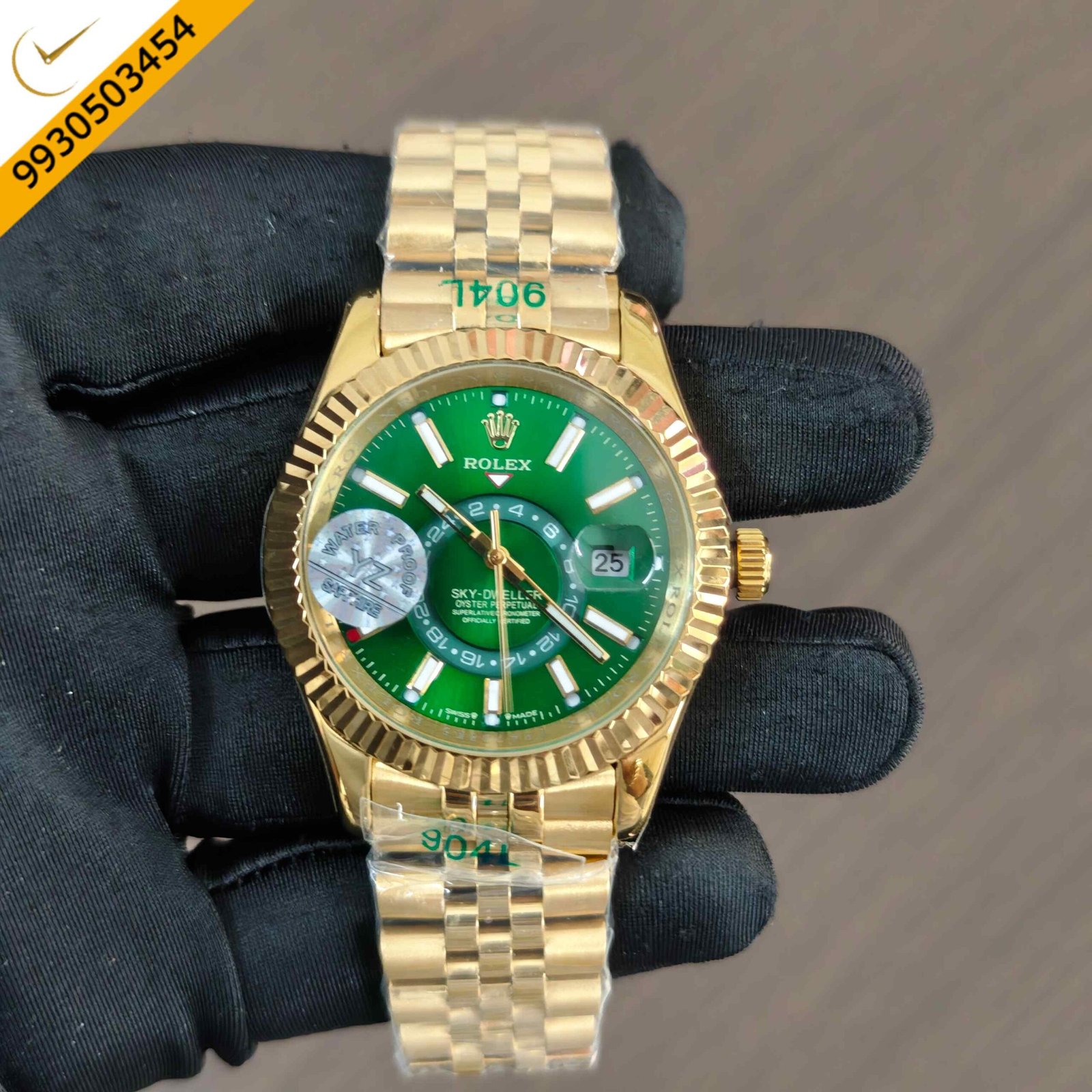 Rolex Sky-Dweller Oyster Perpetual Green Dial Swiss Automatic Watch - Image 2