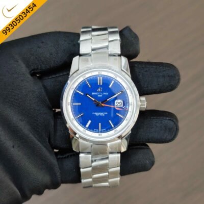 Breitling Chronometer Top Time Steel Blue Dial White Border Swiss Automatic Watch