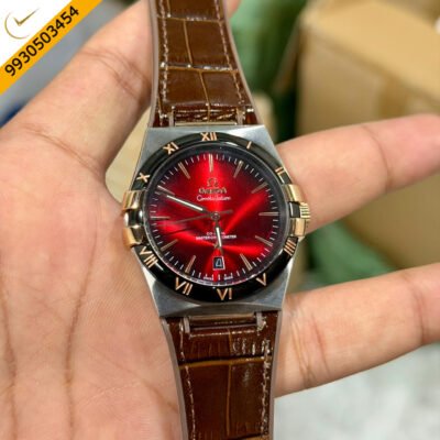 OMEGA Red Dial Men's Luxury Timepiece