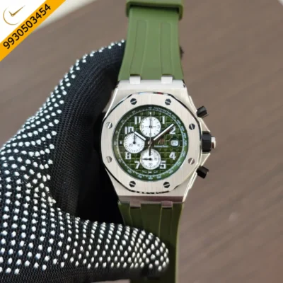 Audemars Piguet Green Rubber Strap Watch