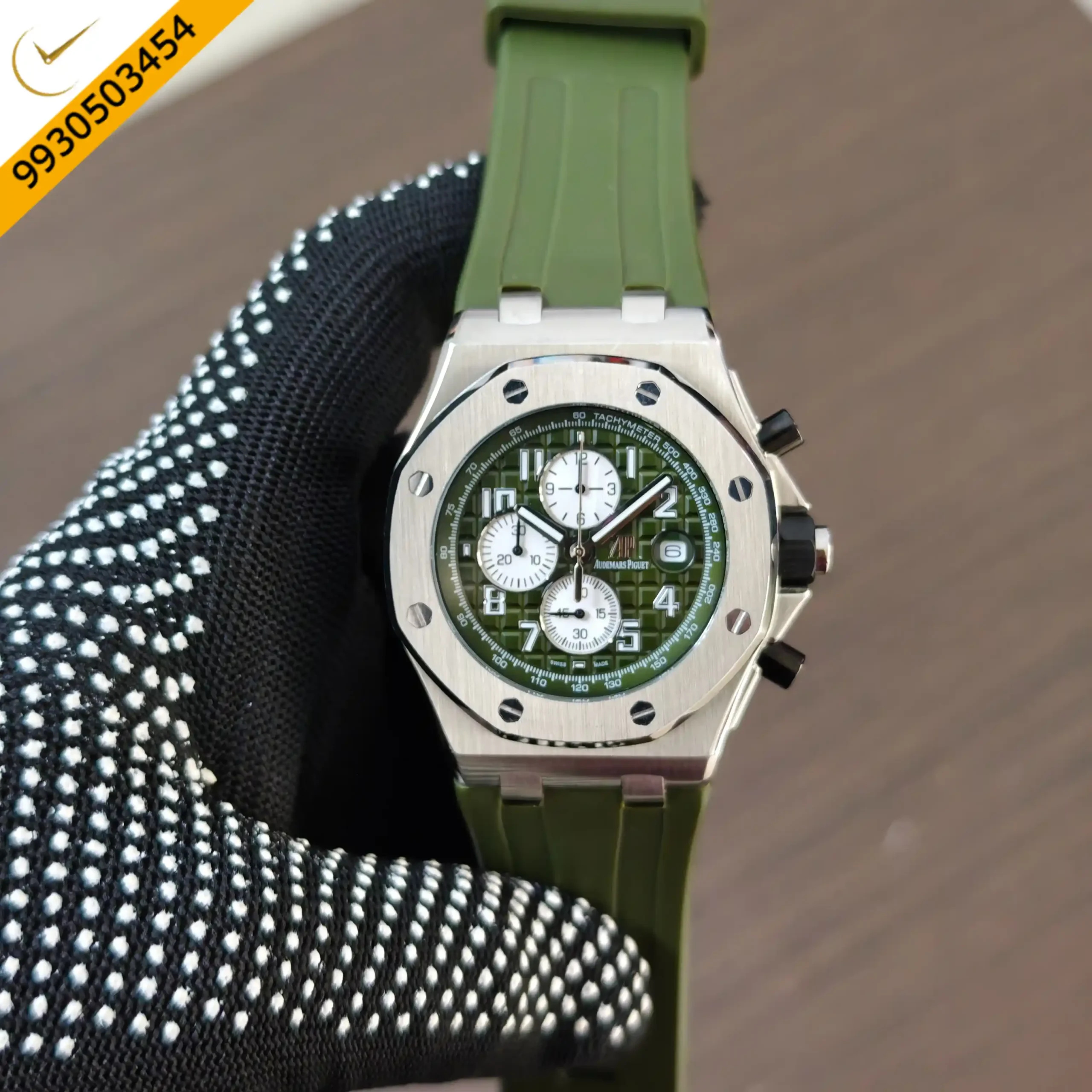 Audemars Piguet Green Rubber Strap Watch
